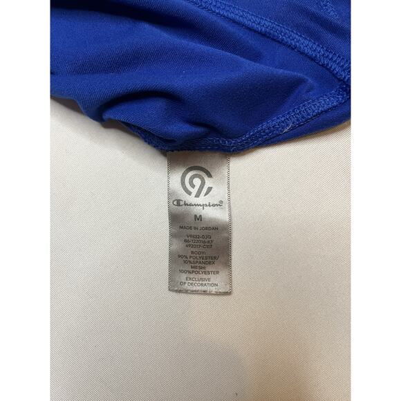 Champion Women's Duo Dry Athletic Shirt Half Zip Long Sleeve Pockets Blue Sz Med - Picture 4 of 7